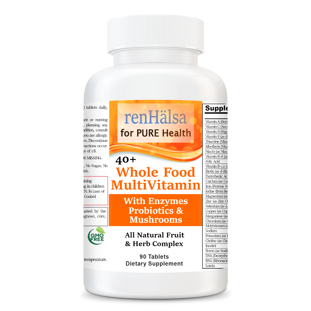 Whole Food Multivitamin- Easier Absorption With Enzymes Probiotics And Mushrooms- 90 TabsMultivitamins - renhalsa
